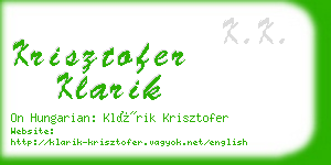 krisztofer klarik business card